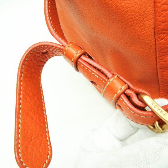PRADA Leather Boston Bag in Orange - Picture 8 of 15